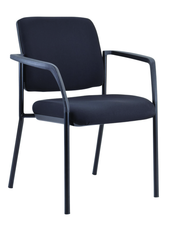 Buro Lindis 4 Leg Black Frame, with Arms, Black fabric