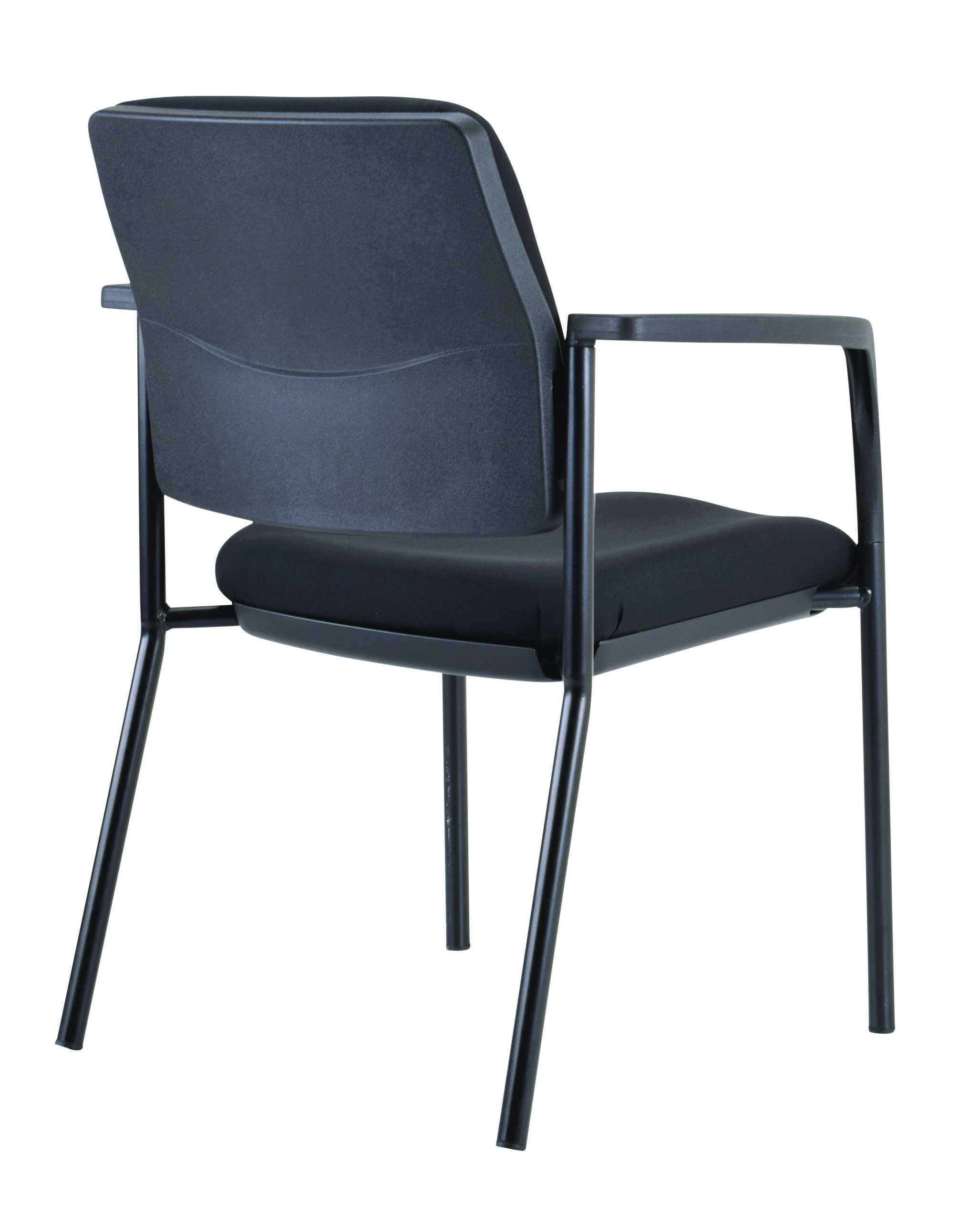 Buro Lindis 4 Leg Black Frame, with Arms, Black fabric - Image 4
