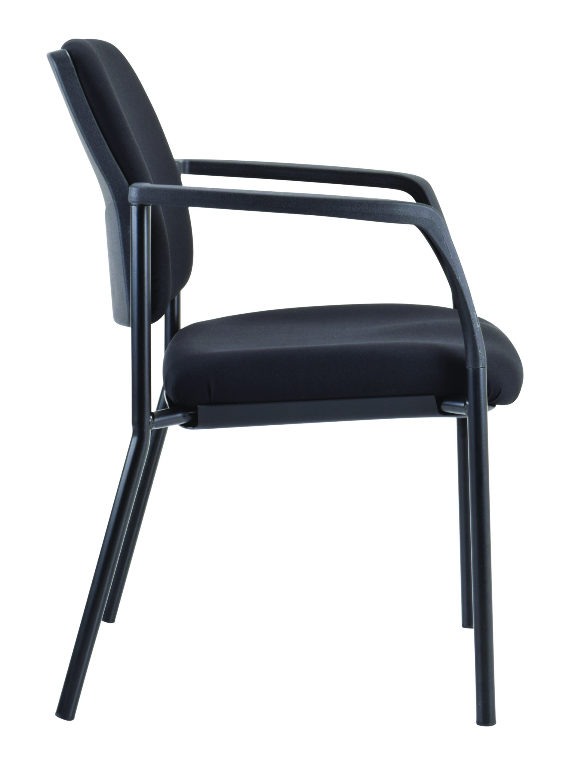 Buro Lindis 4 Leg Black Frame, with Arms, Black fabric - Image 3